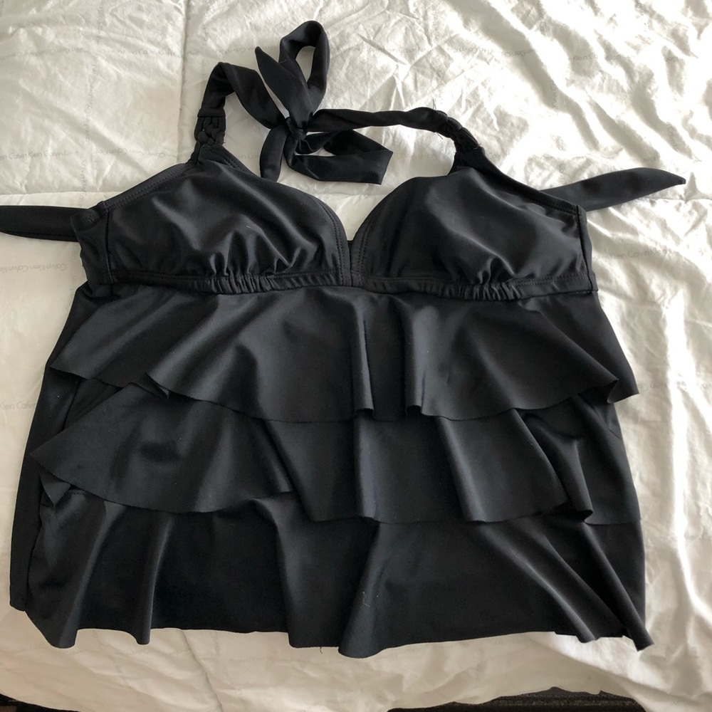 Black swim top, ties at back